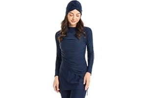OBEEII Womens Muslim Swimsuits Full Coverage Long Sleeve Swimwear Burkini Hijab Bathing Suit