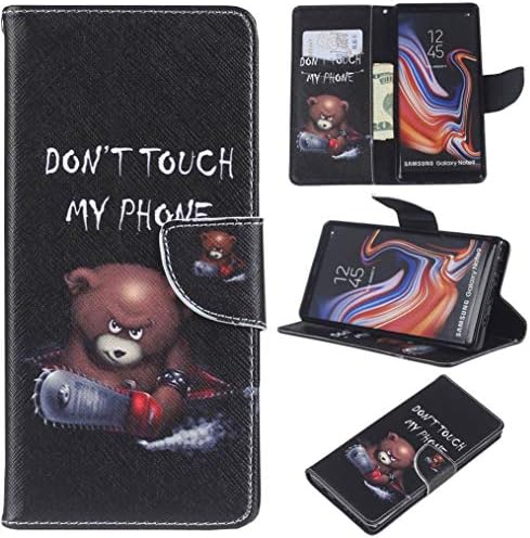 Galaxy Note 9 Case, Note 9 Case Wallet, iYCK Premium PU Leather Flip Folio Magnetic Closure Protective Shell Wallet Case Cover for Samsung Galaxy Note 9 with Kickstand Stand - Electric Saw Bear