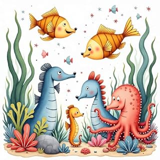 Livro ANIMAIS MARINHOS PARA COLORIR Vol.1: COLORIR