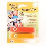 Baby Buddy Secure-A-Toy - Straps Toys, Teether, or Pacifiers to Strollers, Highchairs, Car Seats- Safety Leash With Adjustable Length to Keep Toys Sanitary & Clean, Red/Orange 2 Count