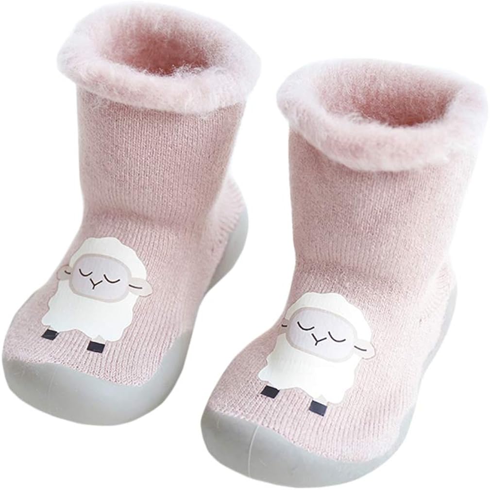 Lot De 3 Paires De Chaussettes Bébé/pantoufles Hiver - Coton, Motif Dessin Animé - Taille Unique