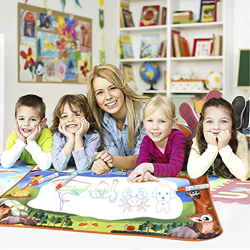 image for Doodle Drawing Mat, YEEGO Water Doodle Mat Aqua Coloring Mat Extra Lar