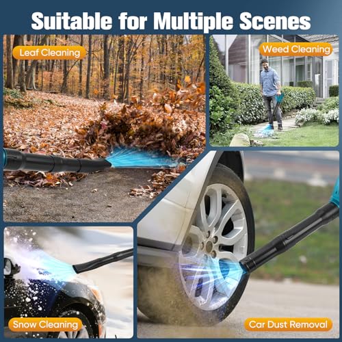 Leaf Blower, Lightweight Cordless Leaf Blowers with 6 Adjustable Speeds Max 297 km/h, Battery Blower with 3 Tubes for Yard Lawn Garden for Makita 18V Battery
