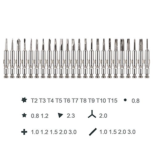 25 in 1 Screwdriver Set, Dayree Precision Pentalobe Torx Screwdriver Bit Set with Black Leather Case for Mobile Phone, Macbook, iPad, PC Laptop,Tablet, Electronic Workshops, Watch and Glasses