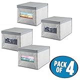 mDesign Soft Stackable Fabric Closet Storage