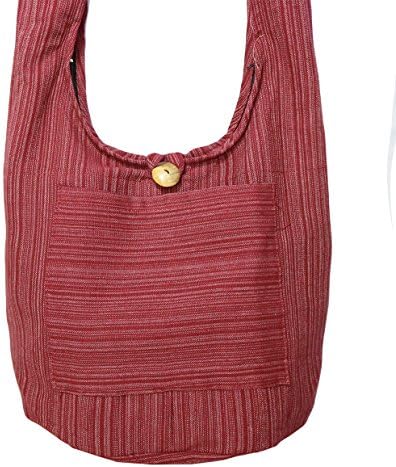 Lovely Creations Hobo Bohemian Sling Crossbody Shoulder Bag with Pocket "Medium" Size