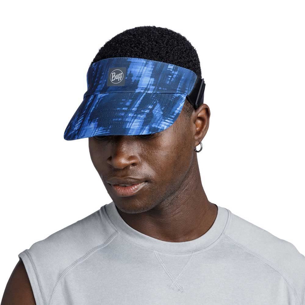Buff Adults Solid Go Elasticated Adjustable Running Cap Visor - Attel Blue - SM