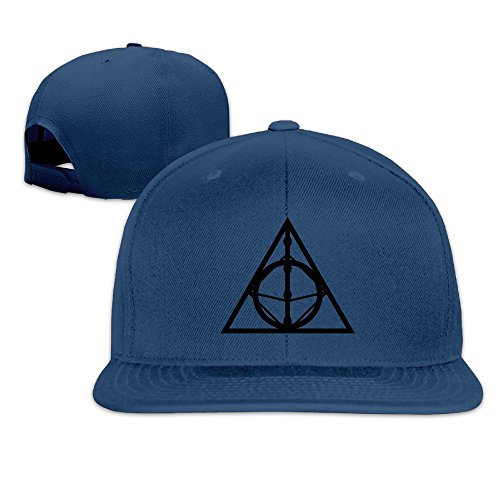 JUNJ Unisex-Adult Deathly Hallows Sign Snapback Baseball Cap Hats Navy