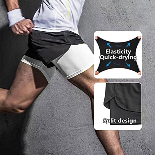 Men's Running Shorts 2 in 1 Shorts Gym Athletic Shorts Outdoor Marathon Workout Training Shorts