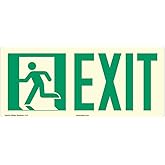 Exit Sign (F1080-)|Indoor Photoluminescent 11.50" X 5" |ANSI Signs|Sign for Warehouses, Manufacturing, Medical, Chemical Plan
