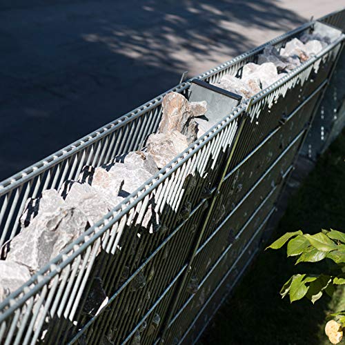 HORI® Gabionenzaun anthrazit I Sichtschutz-Zaun Komplettset I Zaunhöhe: 183 cm I Zaunlänge: 1x Gabione lang + 1x Gabione… – Bild 8