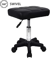 FURWOO Rolling Swivel Stool Chair Black Adjustable Spa Kitchen 135kg view 4