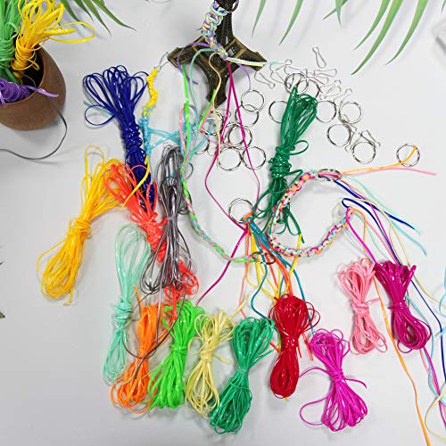 Gimp Scoubidou Strings,Plastic Lacing Cord with Snap Clip Hooks and