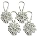 Magnetic Tieback, Kisstaker Crystal Curtain Holdbacks Blossom Diamond Clips with Stretchy Wire Rope for Home Office Decoration,Silver (Pack of 4)
