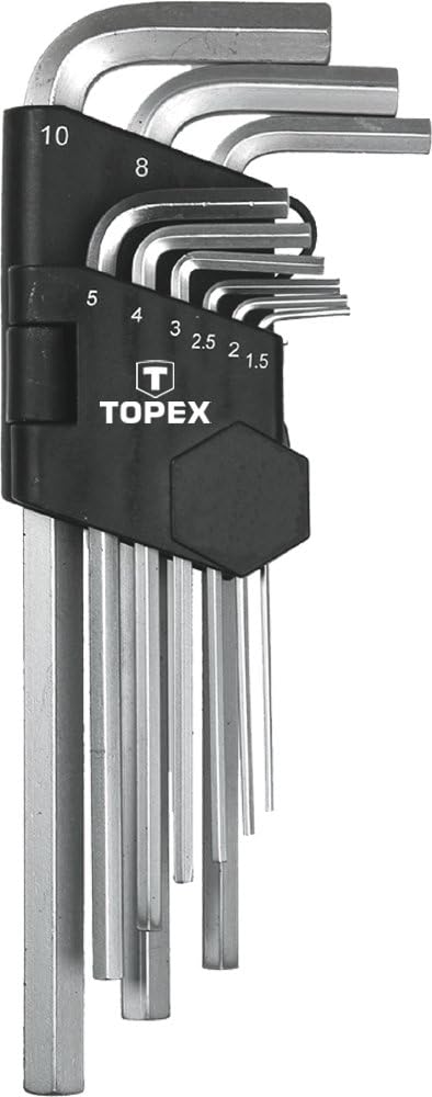 TOPEX 35D956 1.5-10 mm CV Hex-Key Set (9-Piece), 9-tlg. Set Hex