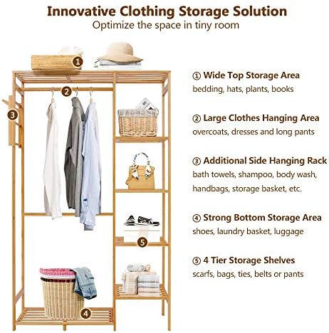 ufine bamboo garment rack