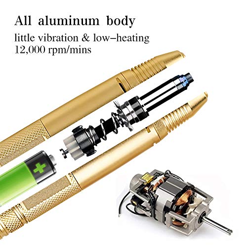 Electric Nail Drills for Acrylic Nails Kit Nail File Machine Professional Portable Manicure/Pedicure Tool Include Rechargeable Battery, Heat Sink Grinder Pen Nail Polisher Set Nail Drill - Thumbnail 2