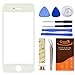 CrazyFire Front Outer Lens Glass Screen Replacement Repair Kit for Iphone 5/5S - White (5 items)