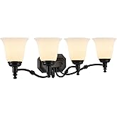 Aspen Creative 62023-1, Four-Light Metal Bathroom Vanity Wall Light Fixture, 30" Wide, Transitional Design in Oil Rubbed Bron