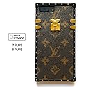 Vintage Trunk Luxury Monogram for iPhone. Handmade with Premium Silicone. Soft Flexible Anti-Scratch Drop Protection. (iPhone 7plus&8plus)