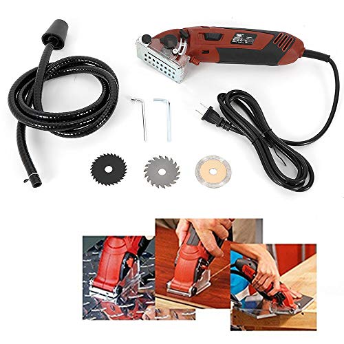 Mini Circular Saw Kit, Electric Handheld Cutting Multifunction Mini Circular Saw Left-sided Blade Kit Tool 3700r/min 400W 110V (US STOCK)