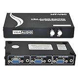 iKKEGOL 2 Port VGA Audio Video Switch 2x1 SVGA Switcher Box 2 in 1 Out PC Monitor LCD TFT Sharing