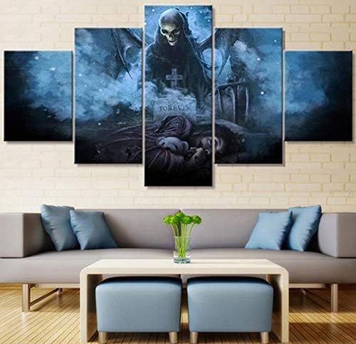 Canvas Wall Art Pictures for Living Room Home Decor 5 Piece Avenged Sevenfold Painting Hd Printed Movie Game Poster Frame -20Cm35/45/55Cm,Without Frame