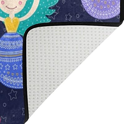 Yochoice Non-Slip Area Rugs Home Decor, Hipster Colorful Cute Mermaid Girls Floor Mat Living Room Bedroom Carpets… 510qEYus9pL