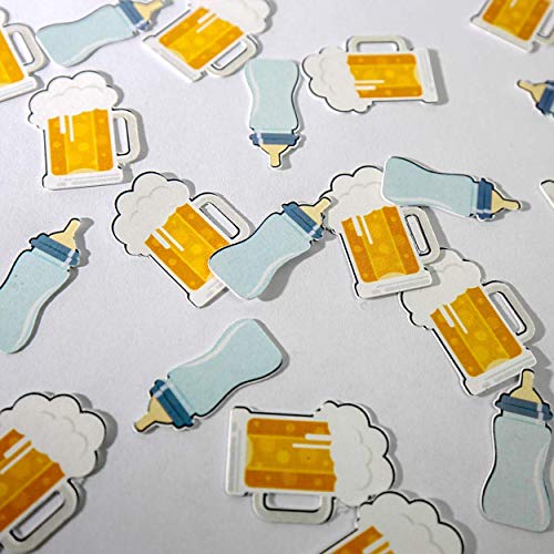 Beer and Bottles Baby is Brewing Baby Shower Decoration Confetti - 50 Pieces BLUE