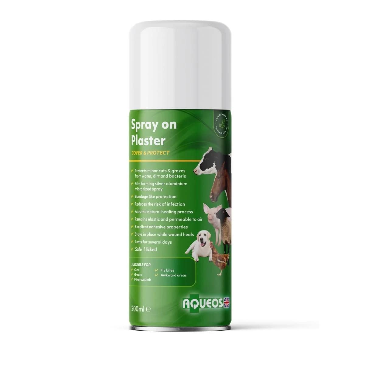 Spray on Plaster | For Dogs, Horses or any animals | Protects cuts and grazes from germs | 200 ml, Silver Spray
