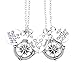 O.RIYA Best Friends No Matter Where Compass Necklaces Set Heart , Best Friend Necklaces 2 Piece for Teens Half Broken Heart Necklace ,Two Piece Double Necklace Set