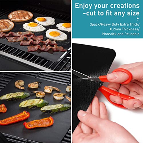 Oven Liners, 3 Pack Large Heavy Duty NonStick Oven Mat Set, BPA and