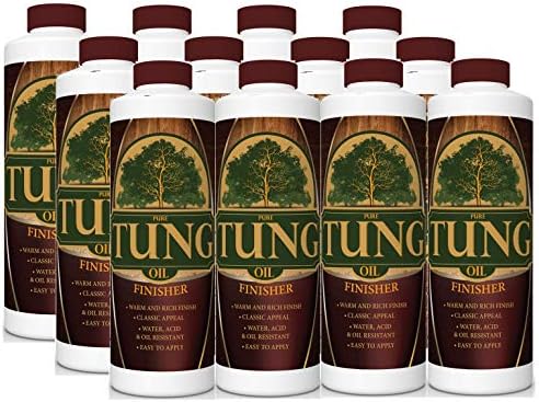 100% Pure Tung Oil Finish Wood Stain & Natural Sealer for All Types of Wood (12 x 32 oz Case)