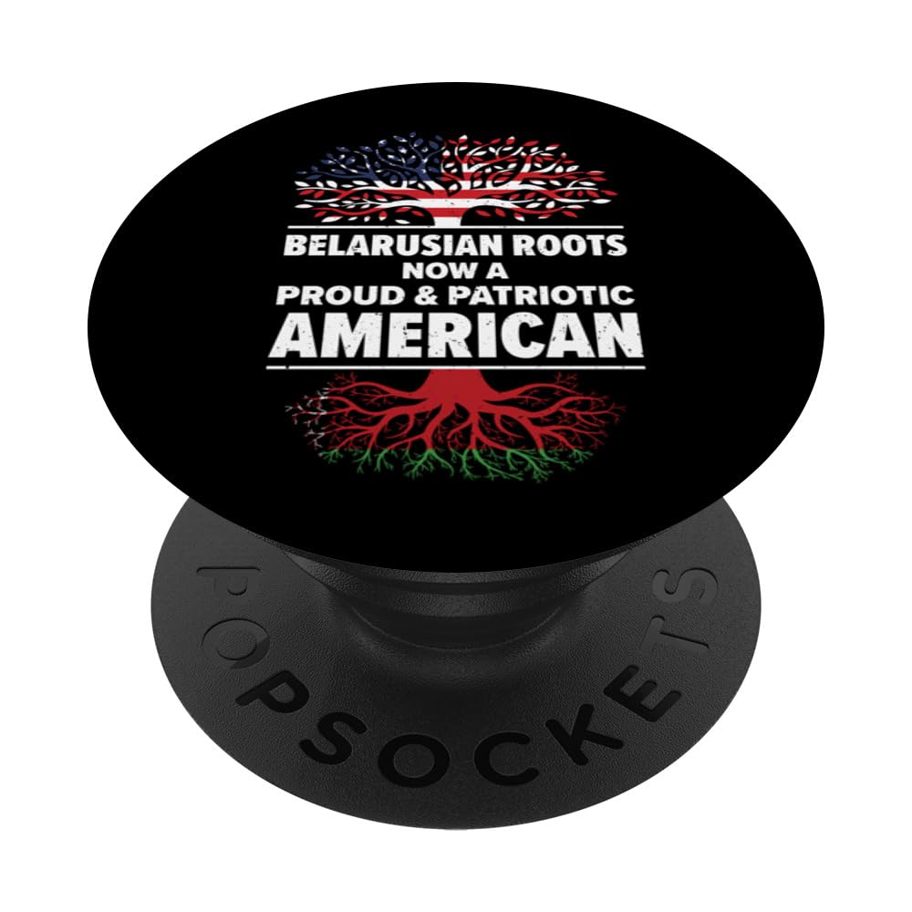 Belarusian American Patriot USA Grown Belarus US Flag PopSockets Swappable PopGrip