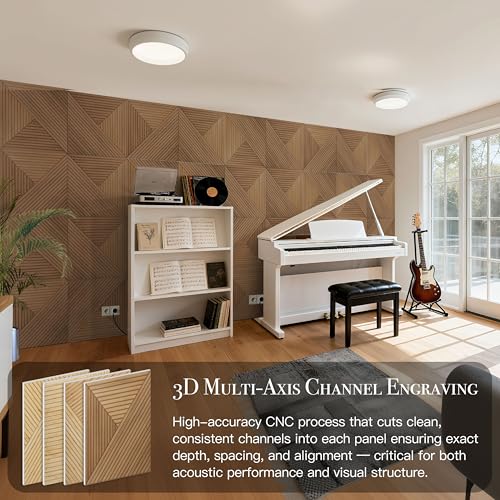 Soon Global Acoustical Wall Panels, 6-Piece 23.62 X 23.62 Inches Art Acoustic Panels, Decorative Acoustic Panels, Acoustic Wall Panels, Sound Absorbing Wall Art, Arcadian Vortex