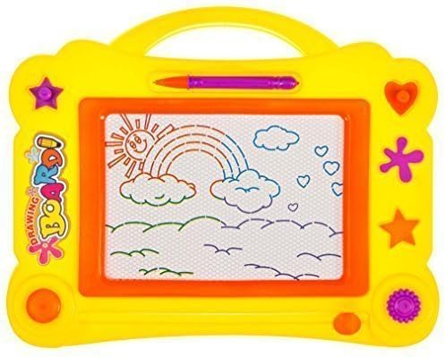 FarTree Color Magnetic Drawing Board for Kids with Shapes / Stampers - Educational Toy with Erasable Kids Doodler Pad
