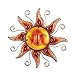 Metal Sun Wall Decor With Glass Beaded Accents, Gold