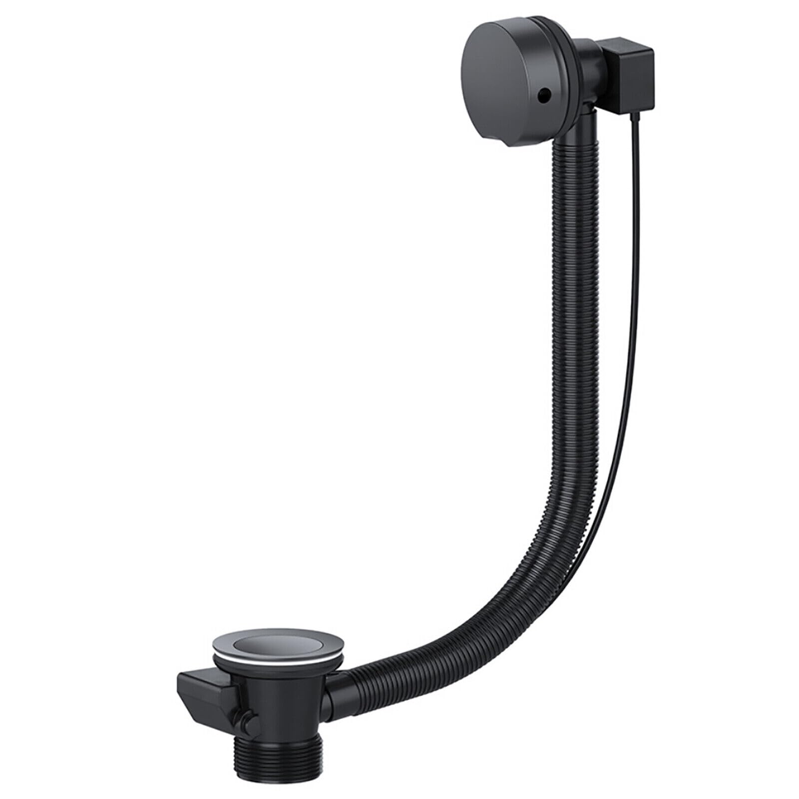 SPARES2GO Bath Waste Combination Twist Plug 40mm 1.5" Overflow Pop Up Trap (Black) โ image 1