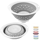 QiMH Collapsible Colander and Strainer, 5 Quart(1.25 gal), Heavy Duty Kitchen Drainer Basket for Pasta, Veggies and Fruits, New Home Apartment Essentials
