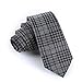 Elviros Mens Eco-friendly Handmade Plaid Cashmere Wool Slim Tie 2.4'' ( 6cm ) Tartan D