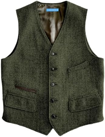 Walker and Hawkes Men's Harris Tweed Dalson Waistcoat - Tweed Vest