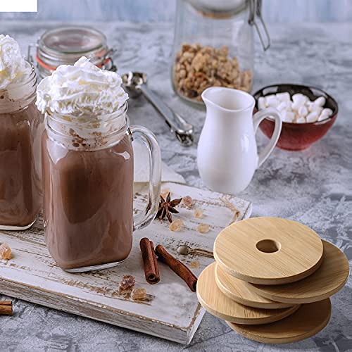 Wide Mouth Mason Lid , Mason Jar Lids with Straw Hole,,Natural Reusable