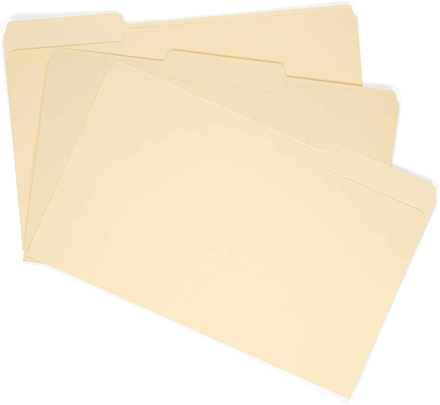 The File King1/3 Cut Top Tab Manila File Folder - Legal Size | Box of 100 | Made in America | Assorted Tab Positions | 11-Point Fiber | Organize Papers for Easy Storage