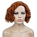 Aimole Short Curly Wigs Women's Vintage Flapper Wig 1920s Cosplay Halloween Party Daily Everyday Hair Red
