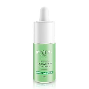 Dot & Key Zit Zapping Skin Clarifying Anti Acne Face Serum 30ml, with clary sage and tea tree oil for pimple and acne prone skin