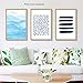Barri Design Abstract Watercolor Prints Minimalist Art Blue White Home Decor Contemporary Abstract Painting Wall Decor Set of 3 Modern for Living Room Classroom Decor (UNFRAMED)