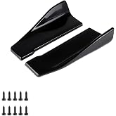 KAUEGOW 2 PCS Car Rear Bumper Guard Diffuser Splitter, Anti-Collision Side Fender Skirt Lip Spoiler Auto Exterior Decoration, Bumper Lip Diffuser Wrap Angle Protector for Most Cars (Glossy Black)