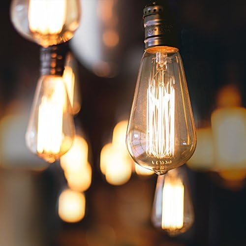 Vintage Edison Light Bulb ST64 60W 4 Pack Dimmable Amber Warm White 2200K E26 Base