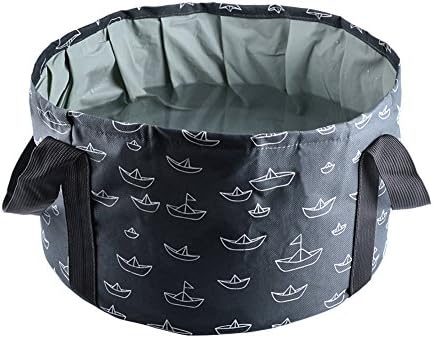 YIDINHO Collapsible Camping Bucket with Carrying Pouch Portable Travel Outdoor Wash Basin 16L Folding Bucket for Camping Hiking Travelling Fishing Washing (Gray)