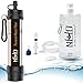 Nature's Hangout Personal Water Filter Straw for Camping, Hiking, Travel, and Emergency Preparedness with New .01 Nano Tech Filtration. Includes Boost Bag + Survival Tube + Flush Syringe